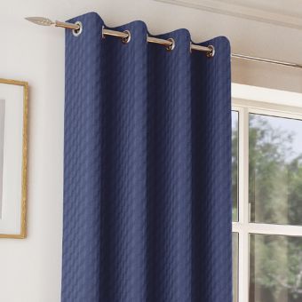Osaka Navy Thermal Ready Made Eyelet Curtains