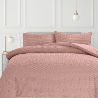 Paloma Quilted Pink Duvet Cover Set