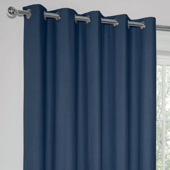 Paros Navy Blackout Ready Made Eyelet Curtains
