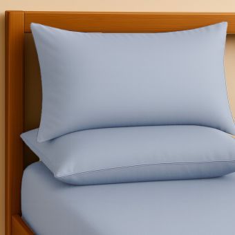 Percale Blue Pillowcase Pair