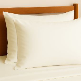 Percale Ivory King Size Pillow Case Pair