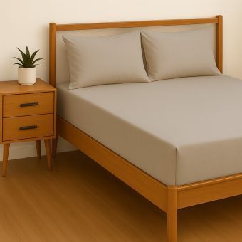 Percale Natural Cotton Mix Fitted Sheet Range