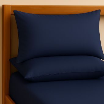 Percale Navy Pillowcase Pair