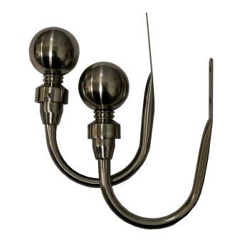 16/19mm Ball Gun Metal Hold Back Pair