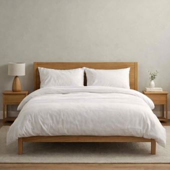 Revitalife White Anti-Allergy 100% Cotton Duvet Cover Set