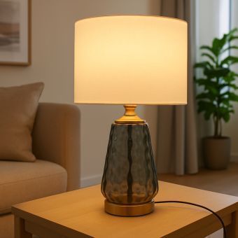 Rio Grey Glass Table Lamp