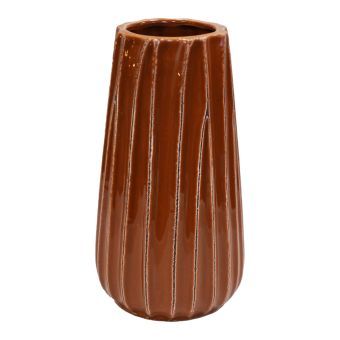Ridged Terracotta Vase