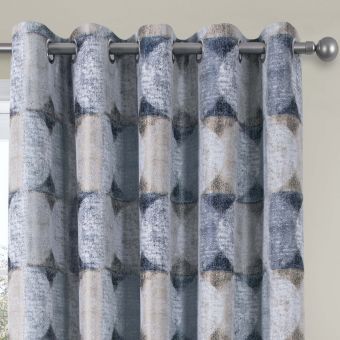 Rondo Blue Ready Made Eyelet Curtain
