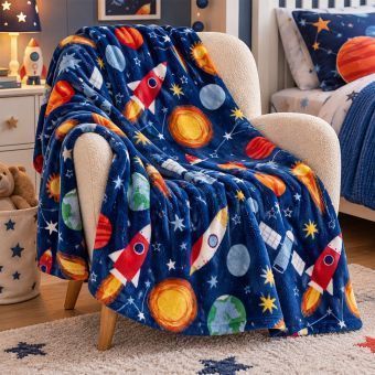 Solar System Navy Throw 100x130cm