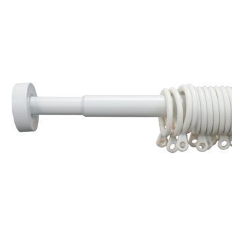 Stud 13/16mm Cream Extendible Curtain Pole 1.2-2.1m
