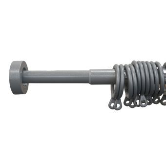 Stud 13/16mm Silver Extendible Curtain Pole 1.2-2.1m