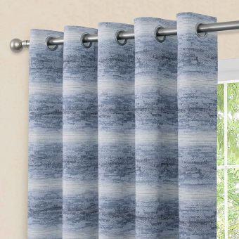 Visage Blue Blackout Ready Made Eyelet Curtains