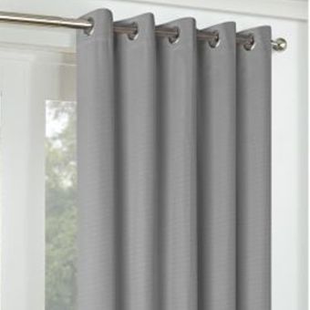 Zurich Silver 90x90 Ready Made Blackout Eyelet Curtains