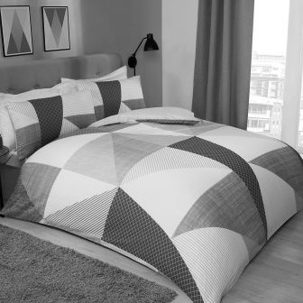 Splice Geo Mono Cotton Mix Duvet Set