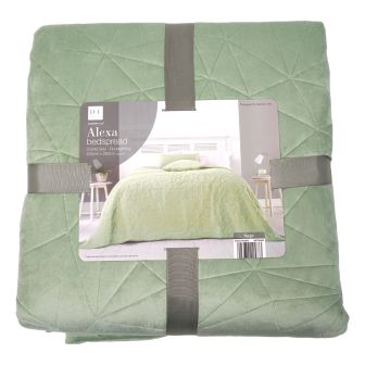 Alexa Green Quilted Bedspread 240x260cm