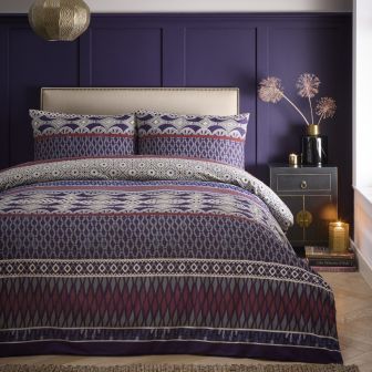 Amina Aubergine Cotton Mix Duvet Set