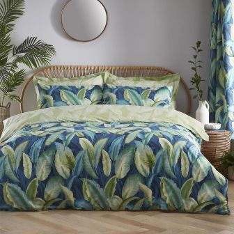 Antique Leaf Green Cotton Mix Duvet Set