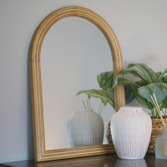 Natural Wooden Arch Mirror