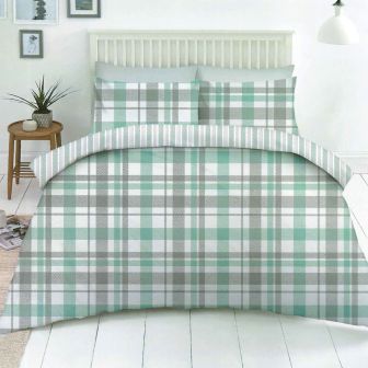 Archie Teal Cotton Rich Duvet Set