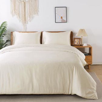 Bamboo Cream Cotton Mix Duvet Set