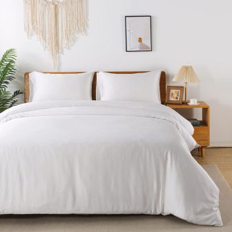 Bamboo White Cotton Mix Duvet Set