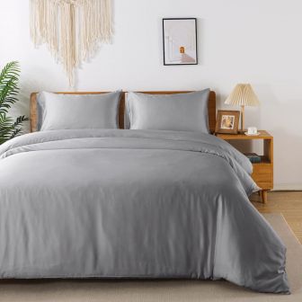 Bamboo Grey Cotton Mix Duvet Set