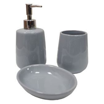 3 Piece Grey Bathroom Set