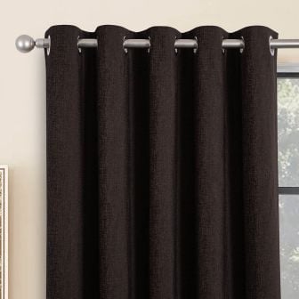 Belgravia Chocolate Blackout Ready Made Eyelet Curtains