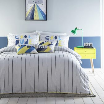 Billie Stripe Navy Cotton Duvet Set