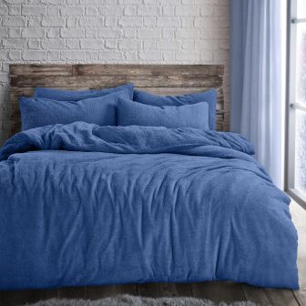 Teddy Fleece Blue Duvet Cover Set