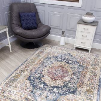 Boho Medallion Blue Rug