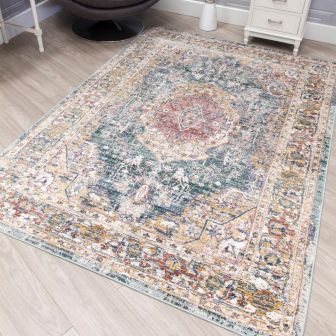 Boho Medallion Green Rug