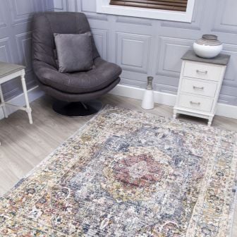 Boho Medallion Grey Rug