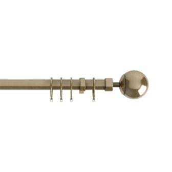 22/25mm Finesse Antique Brass Extendable Curtain Pole 1.2-2.1m