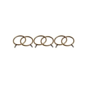 22/25mm Finesse Antique Brass Curtain Rings 6 Pack