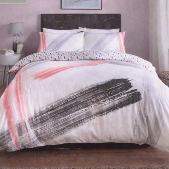 Brush Strokes Blush Cotton Mix Duvet Set