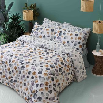 Bubbles Natural Cotton Rich Duvet Cover Set