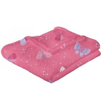 Flutterby Pink Throw 120x150cm