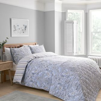 Camille Blue Cotton Rich Duvet Set
