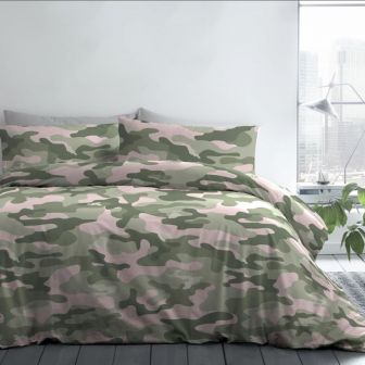 Camouflage Pink Cotton Mix Duvet Set