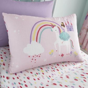 Castle Unicorn Pink Cotton Mix Fitted Sheet Range