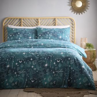 Celestial Teal Cotton Mix Duvet Set