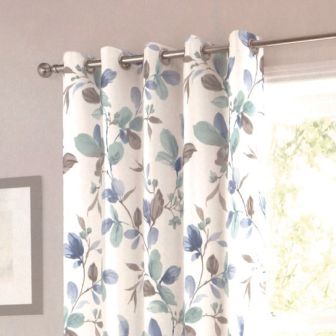Celosia Blue Ready Made Eyelet Curtains