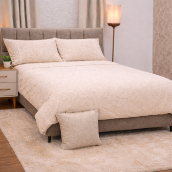 Olivia Natural Cotton Mix Duvet Set