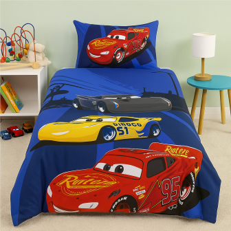 Cars On The Road Navy Cotton Rich Duvet Cover Set
