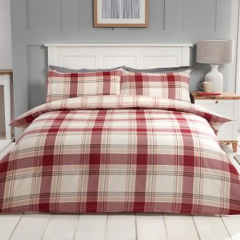 Check Red Cotton Mix Duvet Set