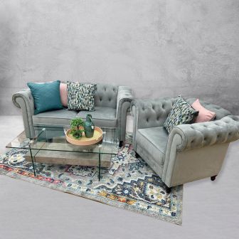 Chesterfield Light Grey Sofa Range