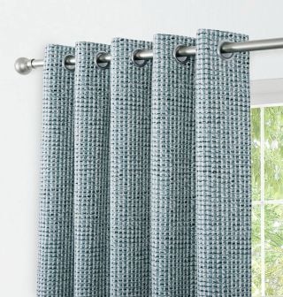 Chevin Blue Blackout Ready Made Eyelet Curtains