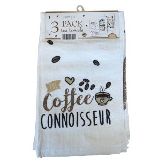 Velour Smell The Coffee Tea Towels 3pk 