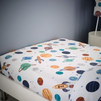 Cosmic White Cotton Mix Fitted Sheet Range